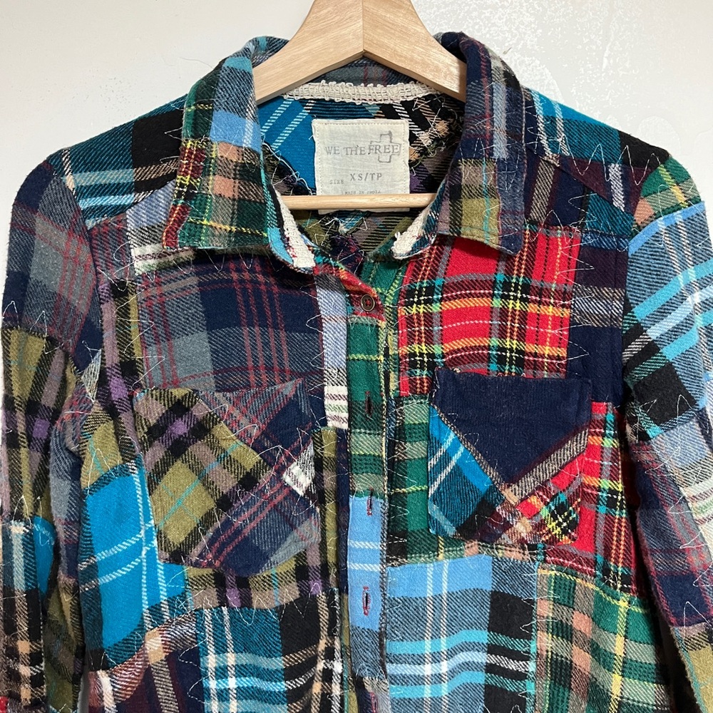 We The Free Multicolor Patchwork Plaid Button-Down Shirt - Picture 6 of 11
